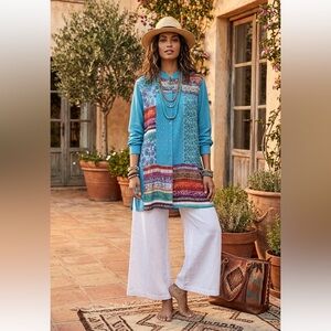 Vintage Diane Gilman Silk‎ Blouse Tunic L Indian Boho Ethnic Vibrant Colorful